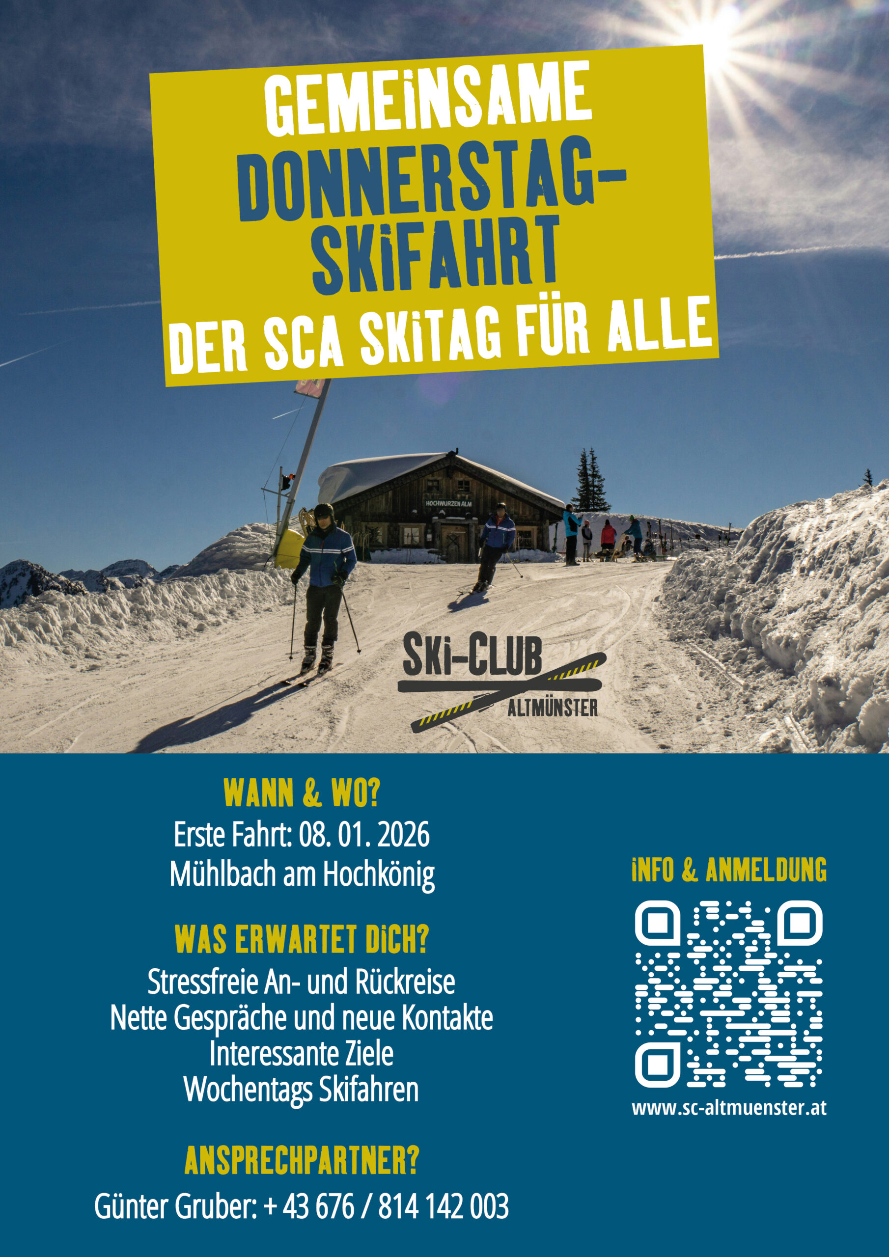 Gemeinsam auf die Piste: Der neue Donnerstag-Skitag des SCA